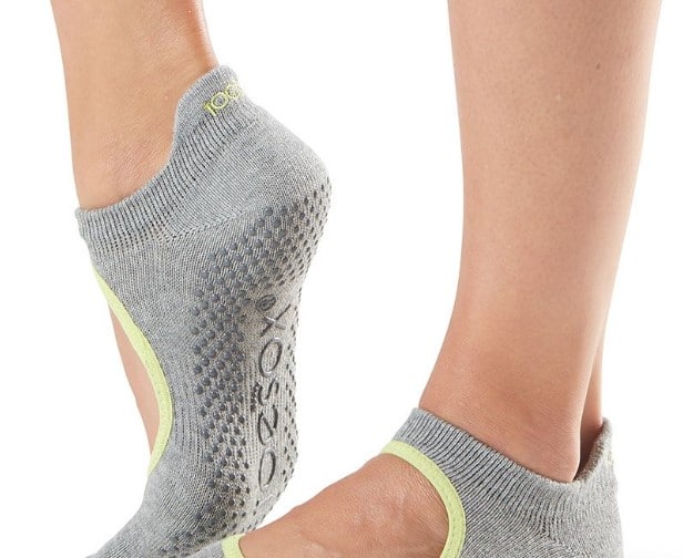 Toesox Women's Bellarina Half Toe Grip Mary Jane Yoga Socks 