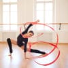 slim girl dancing with gymnastic ribbon DLKSG9R scaled