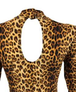 evelily starlite direct leopard print catsuit pikka varrukaga korge kaelusega tagant