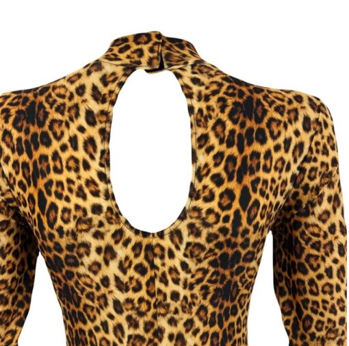 evelily starlite direct leopard print catsuit pikka varrukaga korge kaelusega tagant